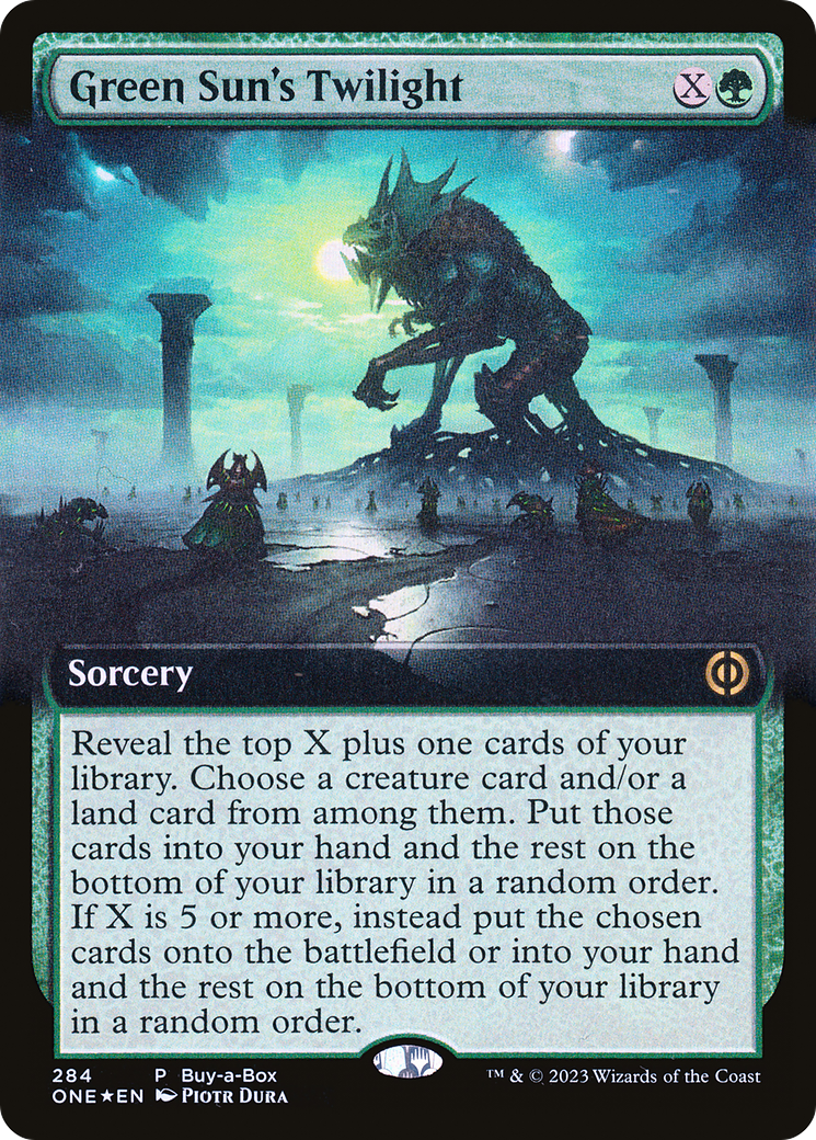 Green Sun's Twilight (Buy-A-Box) (Extended Art) [Phyrexia: All Will Be One] | Magic Magpie