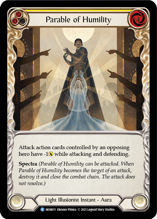 Parable of Humility (Rainbow Foil) [MON011-RF] 1st Edition Rainbow Foil | Magic Magpie