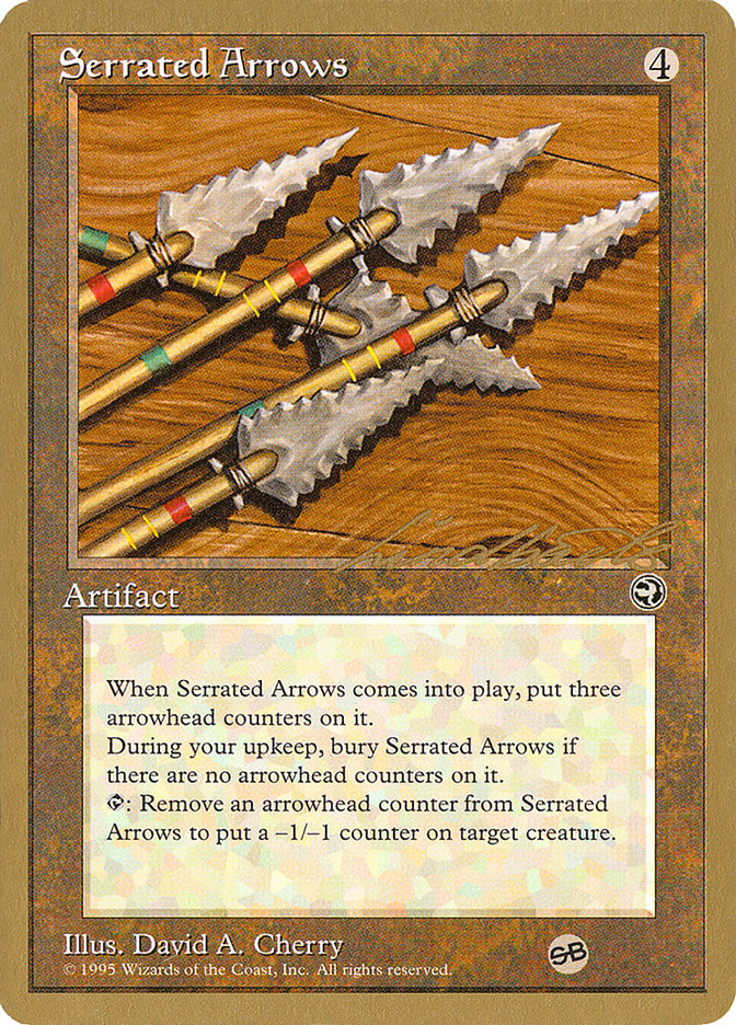 Serrated Arrows (Leon Lindback) (SB) [Pro Tour Collector Set] | Magic Magpie