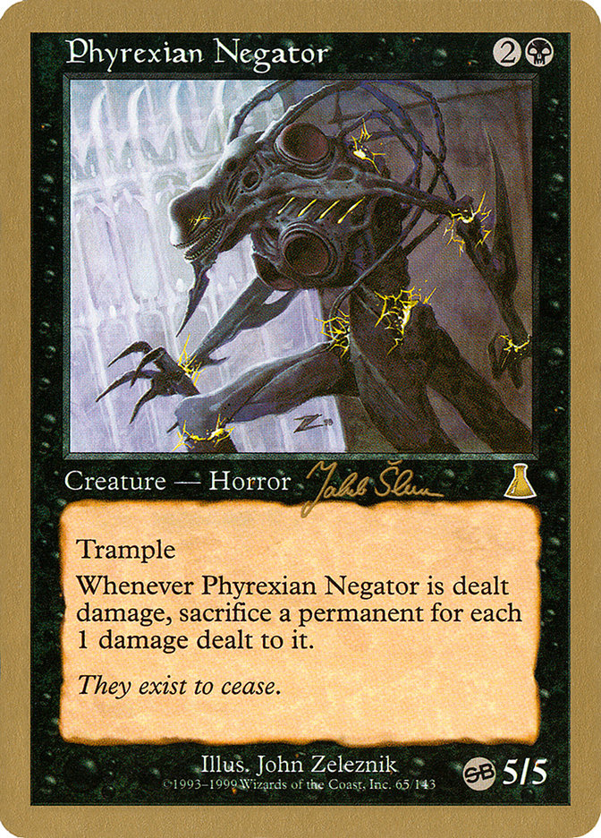 Phyrexian Negator (Jakub Slemr) (SB) [World Championship Decks 1999] | Magic Magpie