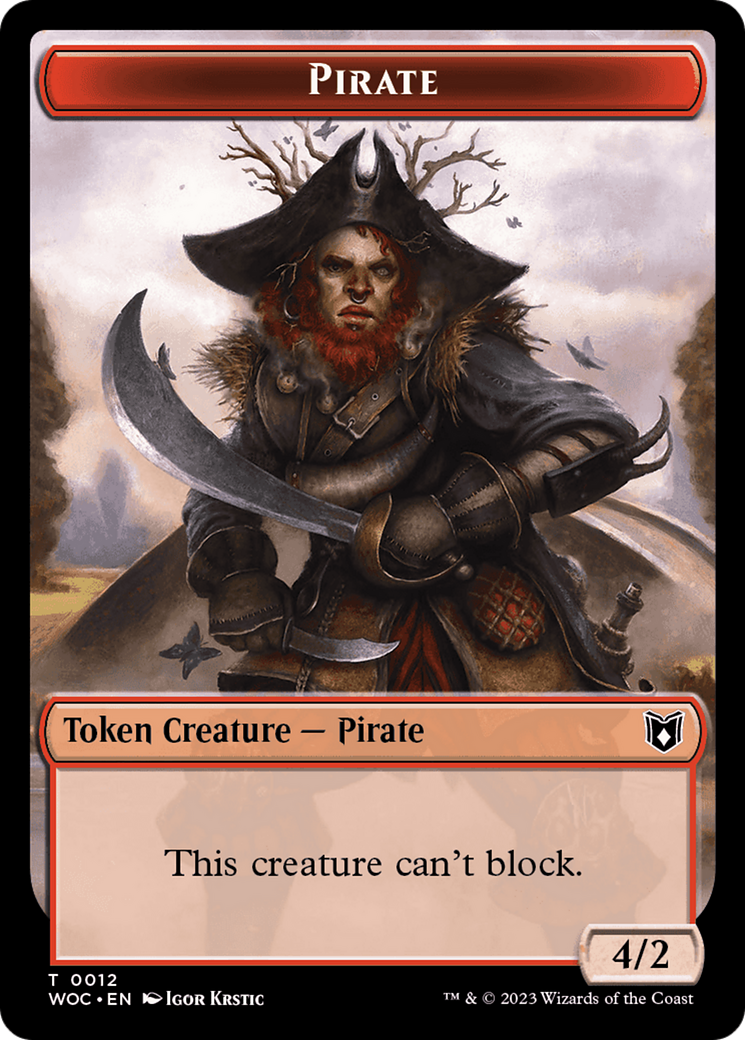 Pirate // Human Double-Sided Token [Wilds of Eldraine Commander Tokens] | Magic Magpie