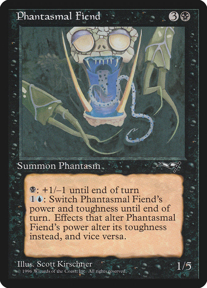Phantasmal Fiend (Dark Green Background) [Alliances] | Magic Magpie