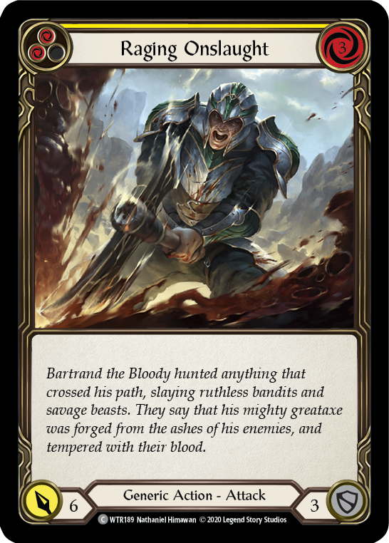 Raging Onslaught (Yellow) [U-WTR189] (Welcome to Rathe Unlimited)  Unlimited Normal | Magic Magpie