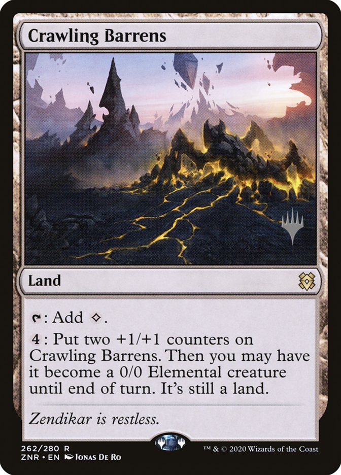 Crawling Barrens (Promo Pack) [Zendikar Rising Promos] | Magic Magpie