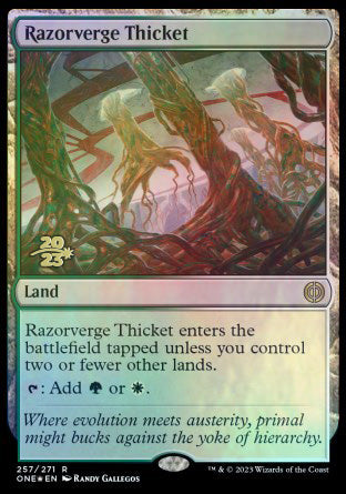 Razorverge Thicket [Phyrexia: All Will Be One Prerelease Promos] | Magic Magpie