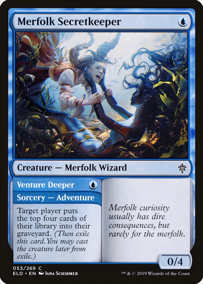 Merfolk Secretkeeper // Venture Deeper [Throne of Eldraine] | Magic Magpie