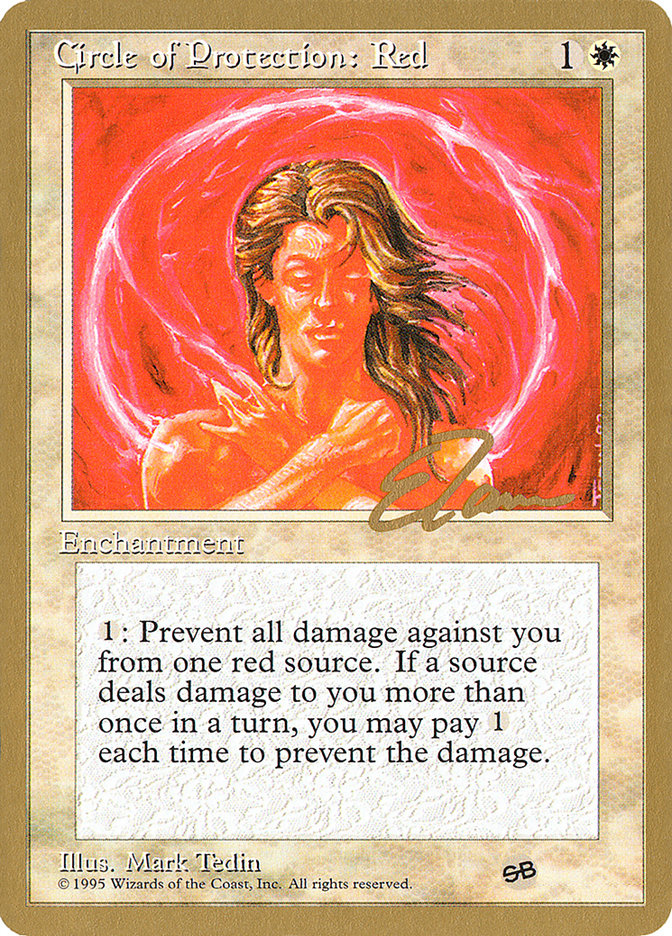 Circle of Protection: Red (Eric Tam) (SB) [Pro Tour Collector Set] | Magic Magpie