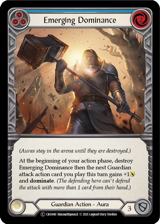 Emerging Dominance (Blue) (Rainbow Foil) [U-CRU040-RF] Unlimited Rainbow Foil | Magic Magpie