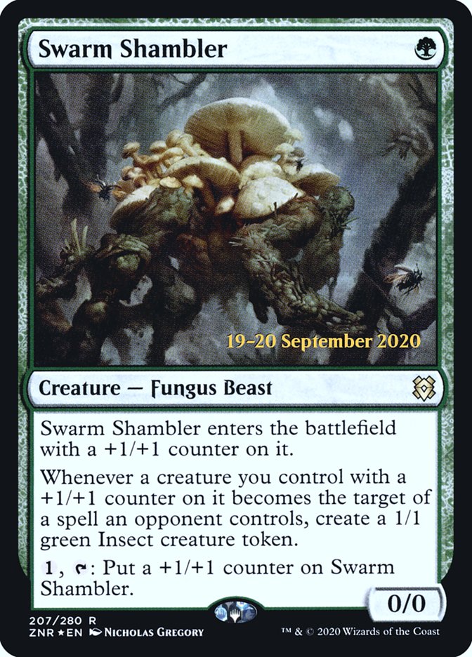 Swarm Shambler  [Zendikar Rising Prerelease Promos] | Magic Magpie