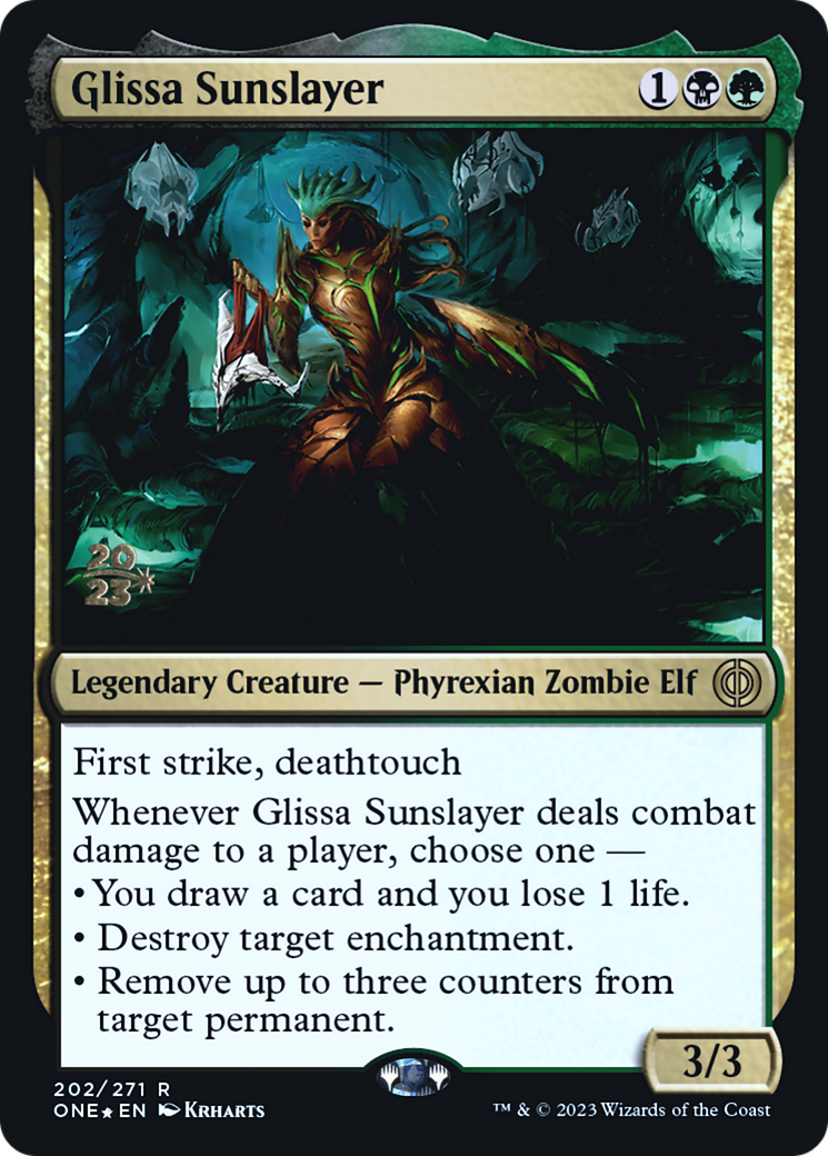 Glissa Sunslayer [Phyrexia: All Will Be One Prerelease Promos] | Magic Magpie