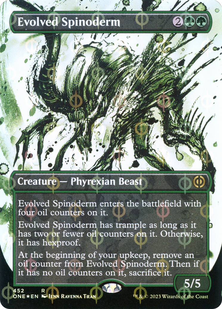 Evolved Spinoderm (Borderless Ichor Step-and-Compleat Foil) [Phyrexia: All Will Be One] | Magic Magpie