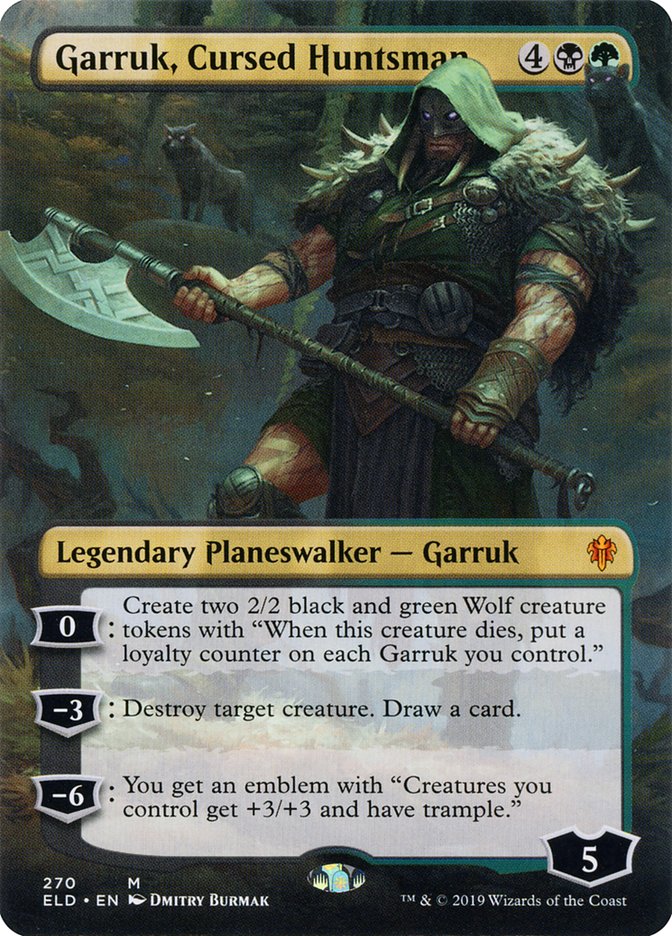 Garruk, Cursed Huntsman (Borderless) [Throne of Eldraine] | Magic Magpie