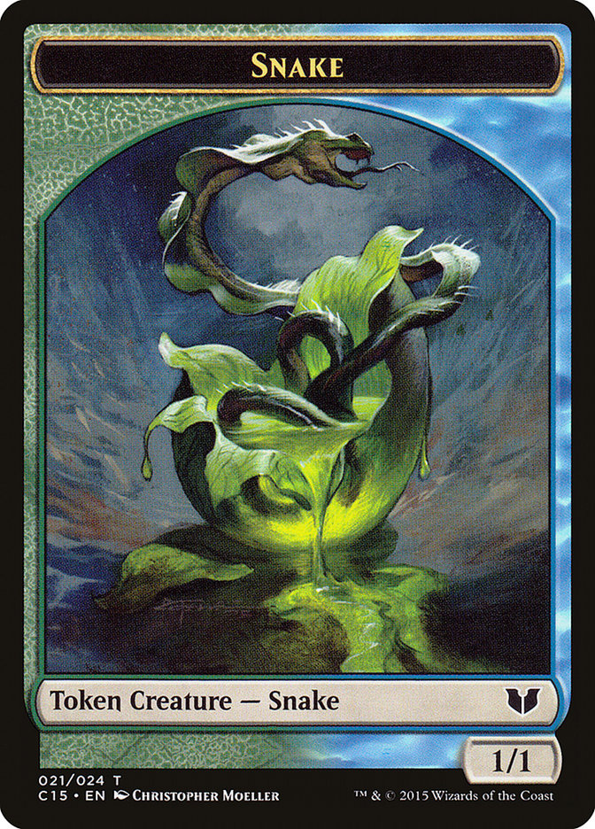 Snake (021) // Saproling Double-Sided Token [Commander 2015 Tokens] | Magic Magpie