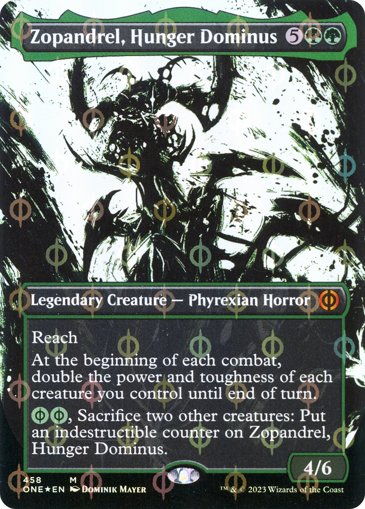 Zopandrel, Hunger Dominus (Borderless Ichor Step-and-Compleat Foil) [Phyrexia: All Will Be One] | Magic Magpie