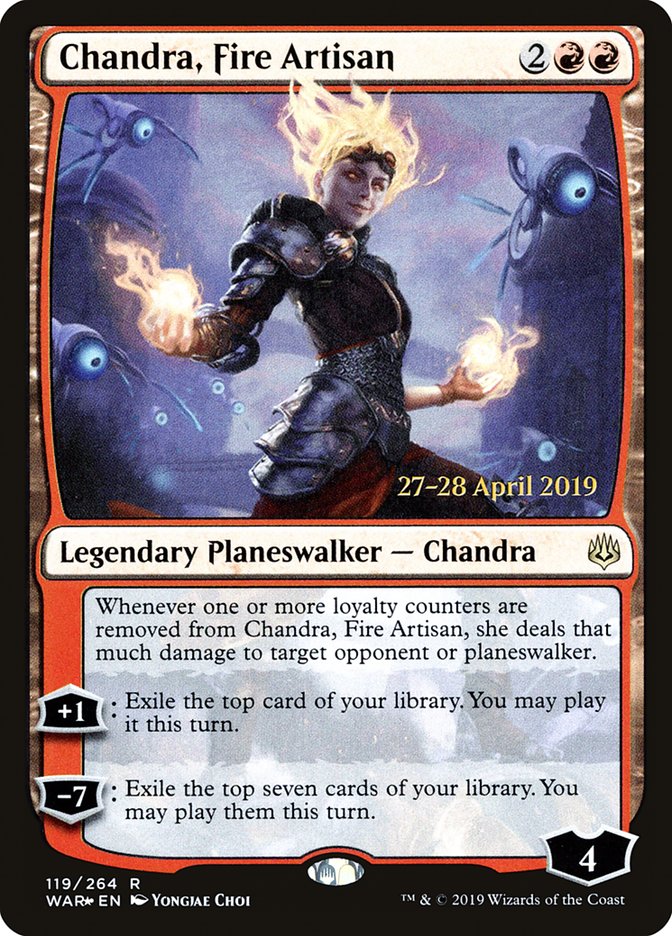 Chandra, Fire Artisan  [War of the Spark Prerelease Promos] | Magic Magpie