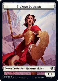 Human Soldier // Wall Double-sided Token [Theros Beyond Death Tokens] | Magic Magpie