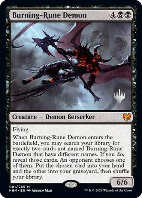 Burning-Rune Demon [Kaldheim Promo Pack] | Magic Magpie
