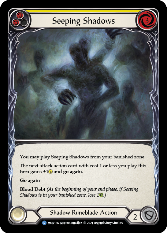 Seeping Shadows (Yellow) (Rainbow Foil) [MON166-RF] 1st Edition Rainbow Foil | Magic Magpie