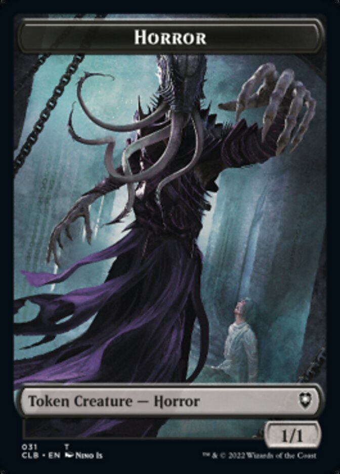 Horror // Centaur Double-sided Token [Commander Legends: Battle for Baldur's Gate Tokens] | Magic Magpie