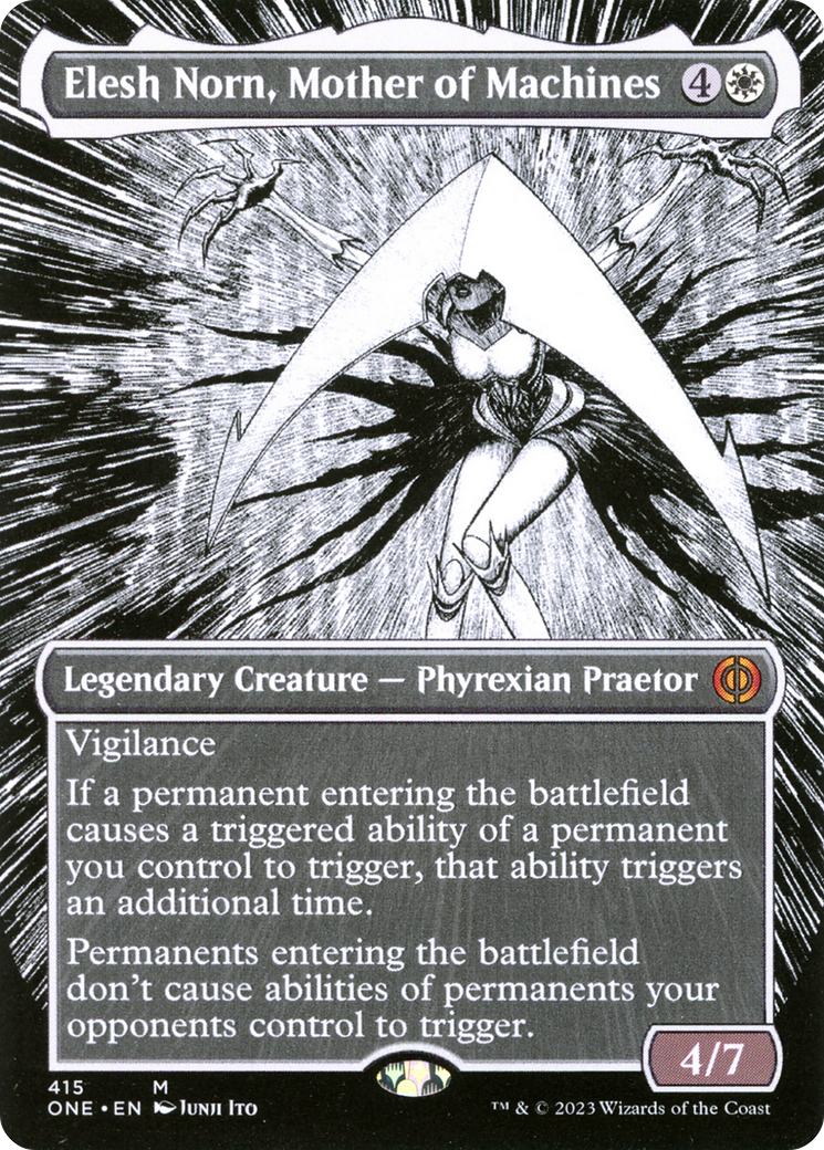 Elesh Norn, Mother of Machines (Borderless Manga) [Phyrexia: All Will Be One] | Magic Magpie