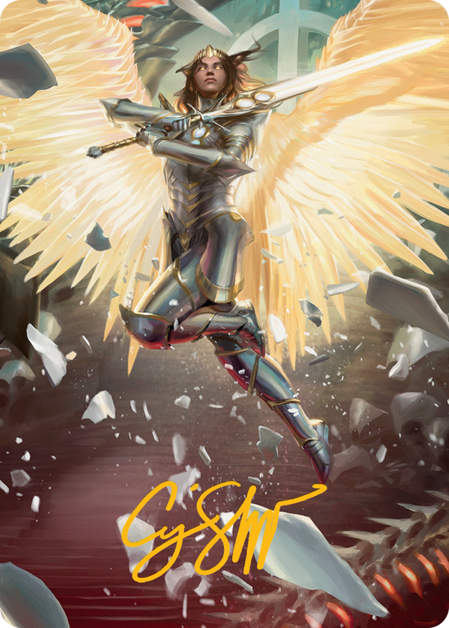 Archangel Elspeth Art Card (Gold-Stamped Signature) [March of the Machine Art Series] | Magic Magpie