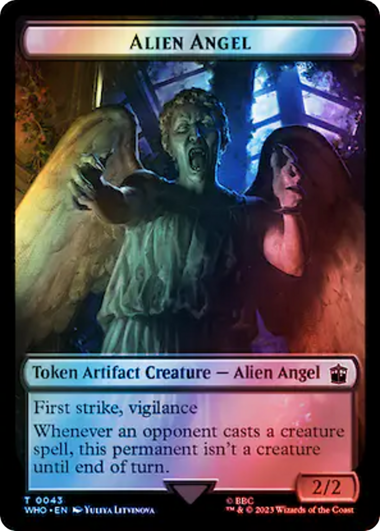 Alien Angel // Clue (0053) Double-Sided Token (Surge Foil) [Doctor Who Tokens] | Magic Magpie