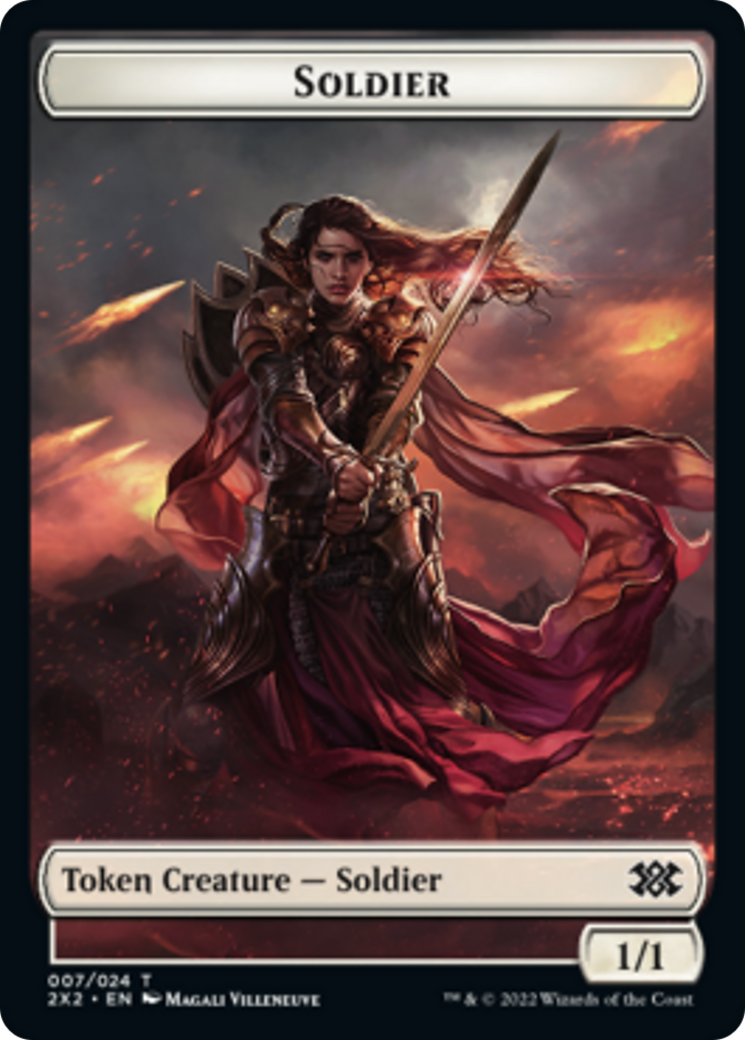 Worm // Soldier Double-sided Token [Double Masters 2022 Tokens] | Magic Magpie