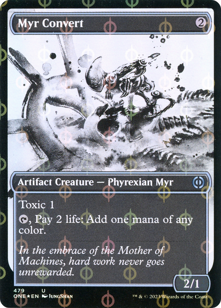 Myr Convert (Showcase Ichor Step-and-Compleat Foil) [Phyrexia: All Will Be One] | Magic Magpie