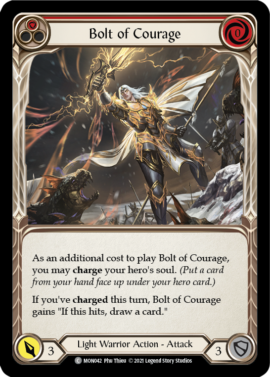 Bolt of Courage (Red) (Rainbow Foil) [MON042-RF] 1st Edition Rainbow Foil | Magic Magpie