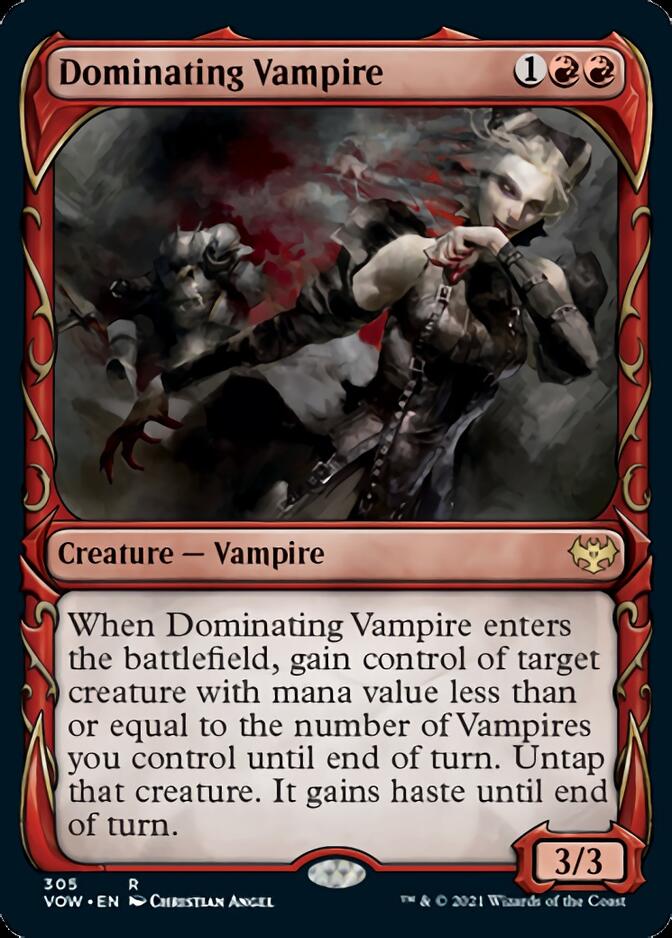 Dominating Vampire (Showcase Fang Frame) [Innistrad: Crimson Vow] | Magic Magpie