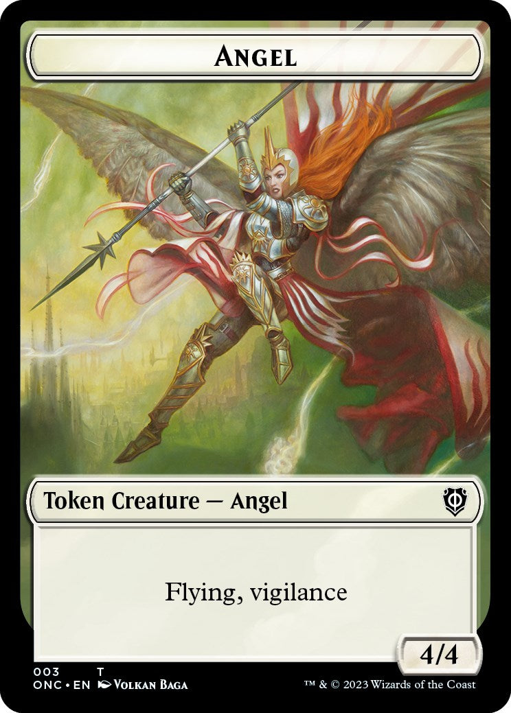 Soldier (008) // Angel Double-Sided Token [Phyrexia: All Will Be One Commander Tokens] | Magic Magpie