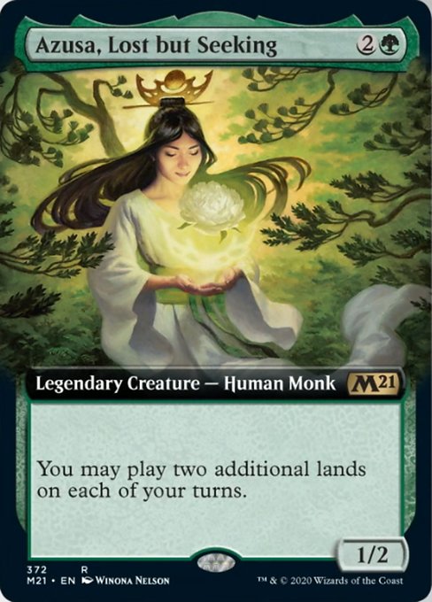 Azusa, Lost but Seeking (Extended Art) [Core Set 2021] | Magic Magpie