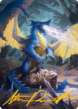 Blue Dragon Art Card (Gold-Stamped Signature) [Dungeons & Dragons: Adventures in the Forgotten Realms Art Series] | Magic Magpie