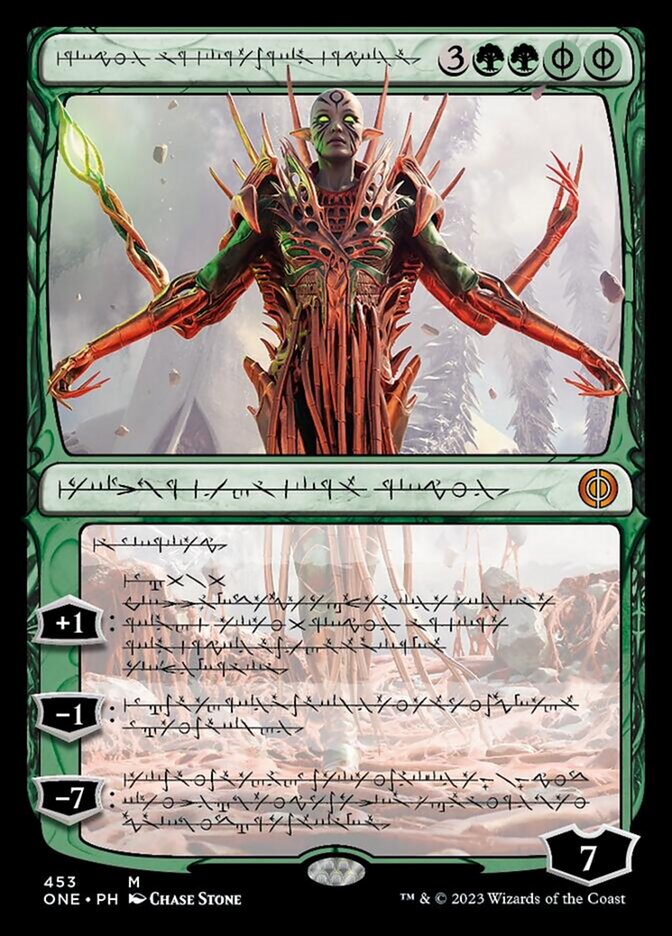 Nissa, Ascended Animist (Phyrexian Step-and-Compleat Foil) [Phyrexia: All Will Be One] | Magic Magpie