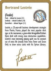 1996 Bertrand Lestree Biography Card [World Championship Decks] | Magic Magpie