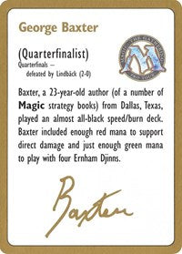 1996 George Baxter Biography Card [World Championship Decks] | Magic Magpie
