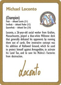 1996 Michael Loconto Biography Card [World Championship Decks] | Magic Magpie