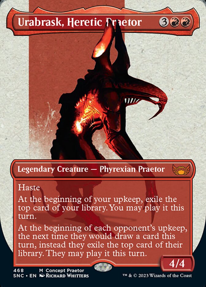 Urabrask, Heretic Praetor (Borderless Concept Praetors) [Phyrexia: All Will Be One] | Magic Magpie