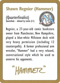 1996 Shawn "Hammer" Regnier Biography Card [World Championship Decks] | Magic Magpie