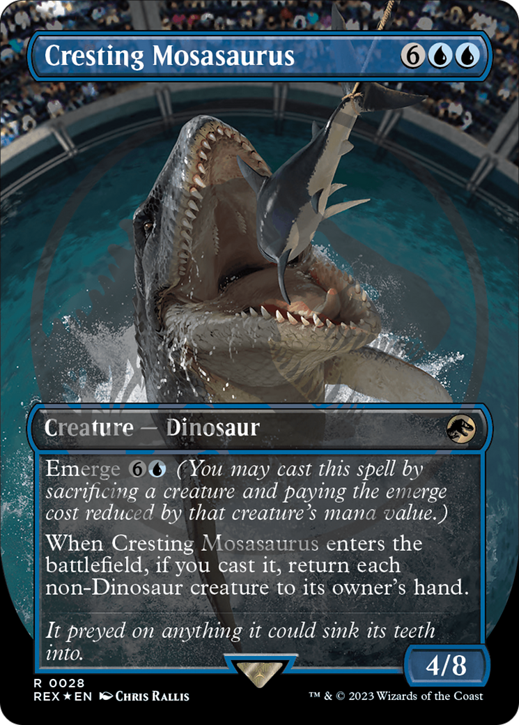 Cresting Mosasaurus Emblem (Borderless) [Jurassic World Collection Tokens] | Magic Magpie