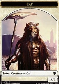 Cat (001) // Cat Warrior (008) Double-sided Token [Commander 2017 Tokens] | Magic Magpie
