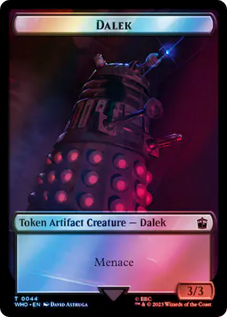 Dalek // Food (0058) Double-Sided Token (Surge Foil) [Doctor Who Tokens] | Magic Magpie