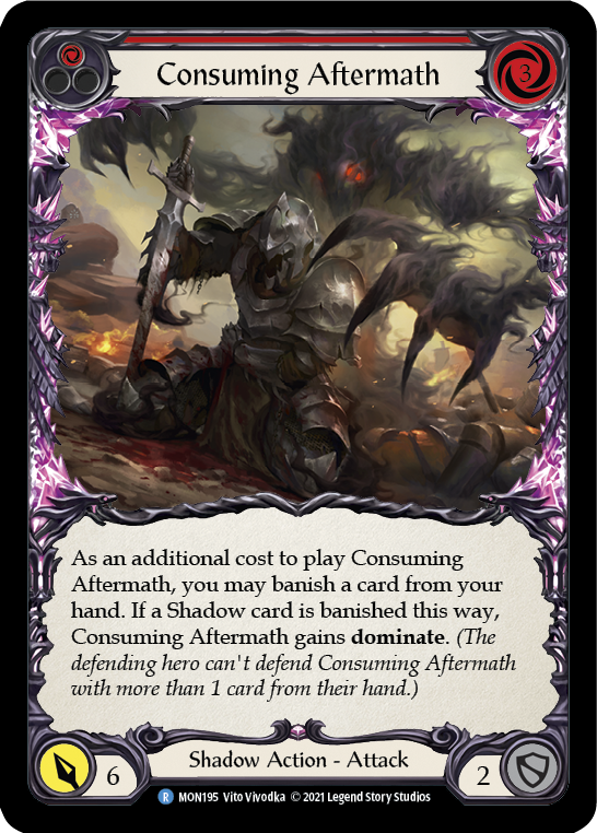 Consuming Aftermath (Red) (Rainbow Foil) [MON195-RF] 1st Edition Rainbow Foil | Magic Magpie