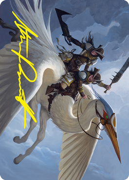 Gryffwing Cavalry Art Card (Gold-Stamped Signature) [Innistrad: Crimson Vow Art Series] | Magic Magpie