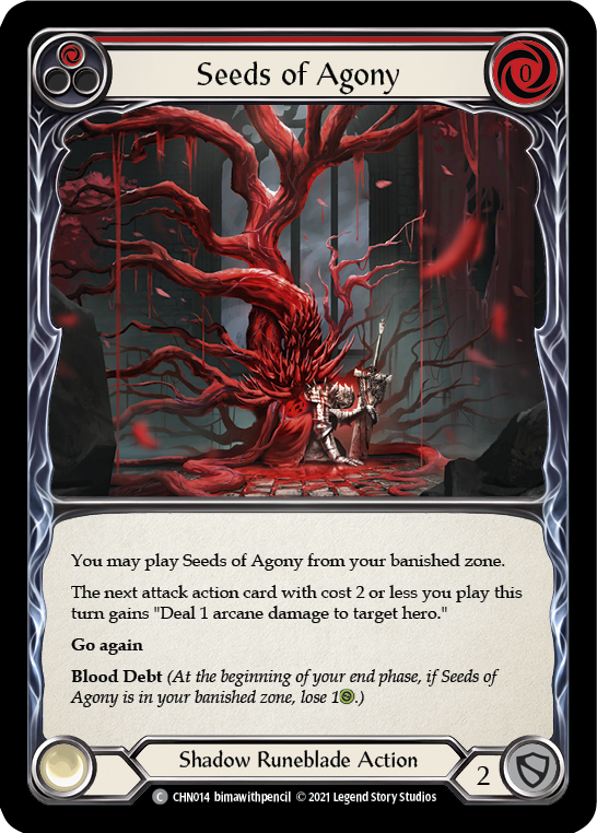 Seeds of Agony (Red) [CHN014] (Monarch Chane Blitz Deck) | Magic Magpie