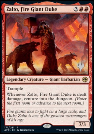Zalto, Fire Giant Duke (Promo Pack) [Dungeons & Dragons: Adventures in the Forgotten Realms Promos] | Magic Magpie