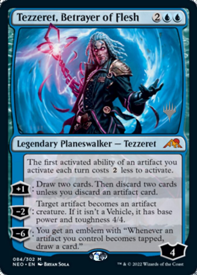 Tezzeret, Betrayer of Flesh (Promo Pack) [Kamigawa: Neon Dynasty Promos] | Magic Magpie