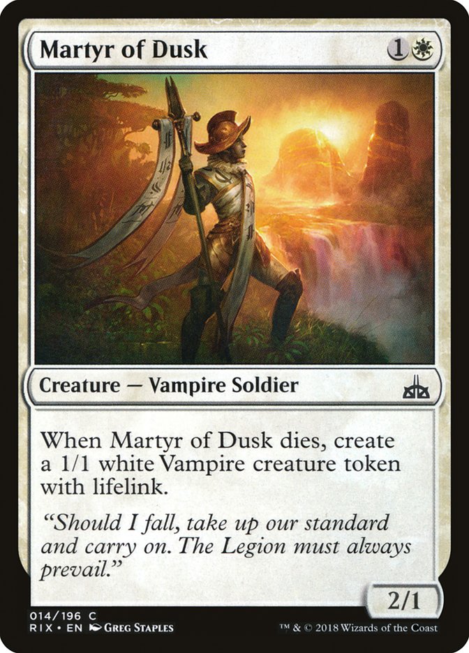 Martyr of Dusk [Rivals of Ixalan] | Magic Magpie