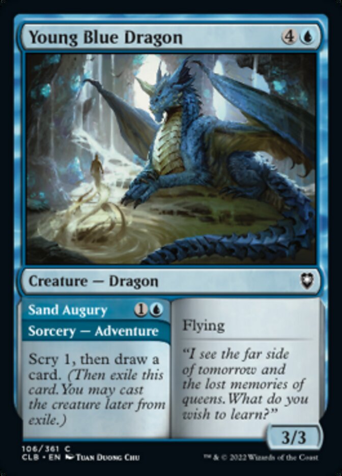 Young Blue Dragon // Sand Augury [Commander Legends: Battle for Baldur's Gate] | Magic Magpie