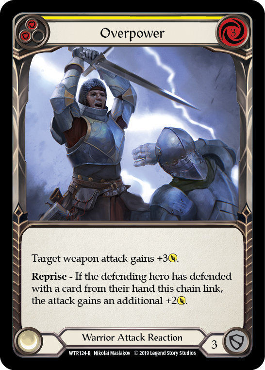 Overpower (Yellow) [WTR124-R] Alpha Print Rainbow Foil | Magic Magpie